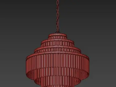 Alaine chandelier with clear crystals hanging from it 3D model