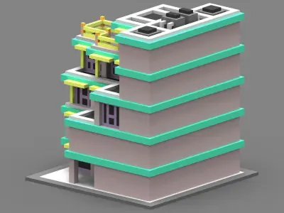 House Voxel - 13 Low-poly 3D model