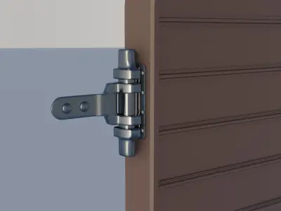 Old style wood grand gate 3D model