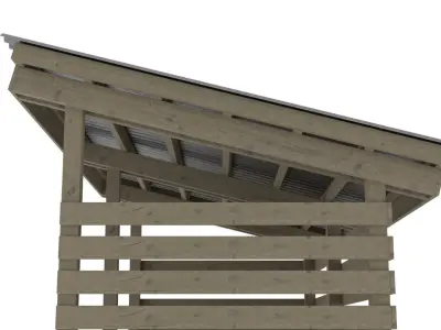 Firewood Shed - 6x12 - with Logs 3D model