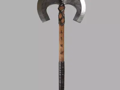 Viking Double Axe Low-poly 3D model