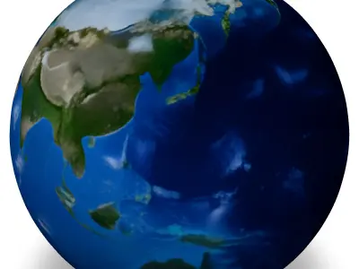 Realistic Earth 3D Model North America Low-poly 3D model