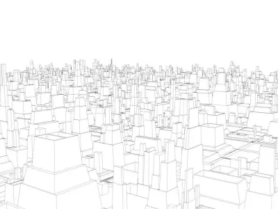City Shaped Greeble  Free 3D model