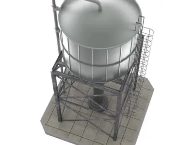 Water Tank 1 Low-poly 3D model