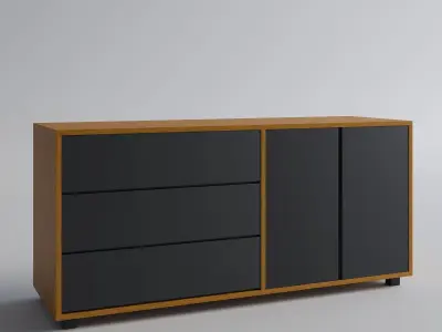 Wood furniture with matt doors concept 3D Model Pack