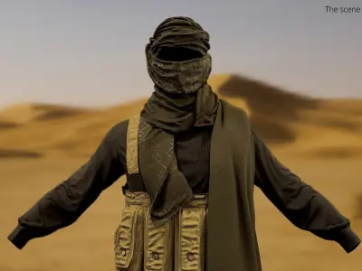  Arab Terrorist Clothing Set with Face Cover Black 