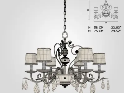 Masiero 9020 6 chandelier 3D model