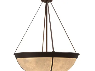 Antique Lobby Dome Light Pendant PBR 3D model