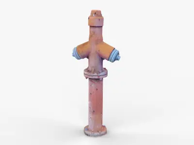 Fire Hydrant 3 Low-poly 3D model