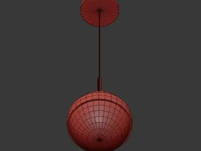 Peggy Single Pendant Light 3 Gold 3D model