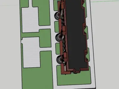 10-storey residential building Low-poly 3D model