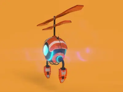 Sci- Fi Drone Low-poly 3D model