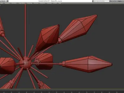 Hammerton Studio Rock Crystal Oval Starburst low poly 3d model Low-poly 3D model