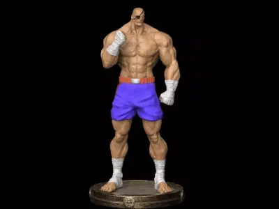 Street Fighter 2 Sagat STL 3D print model