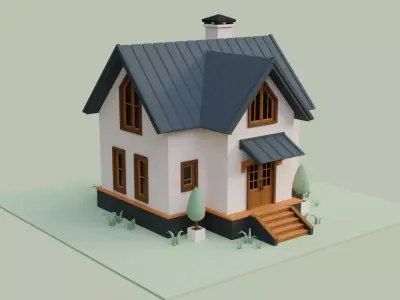 Low Ploy House II Low-poly 3D model