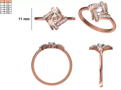 Ladies-Elegant Stone Rings For Womens 25 3D print model