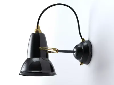 Duo wall lamp with brass fittings 3D model