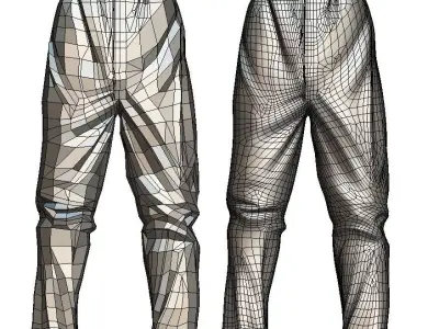 Clown Pants - Checkered Baggy Trousers 3D model