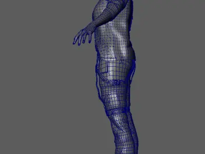 Cyberpunk Character - Sci-Fi Female Soldier with Augmented Gear Low-poly 3D model