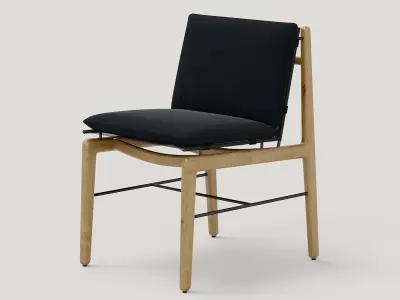 DWR Finn dining table and Finn dining chair  3D model