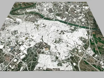 Cityscape Zaragoza Spain 3D model