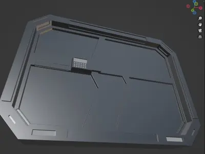 Sci-fi door Low-poly 3D model order