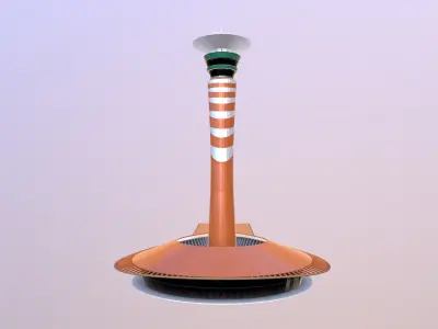 King Abdulaziz Airport Control Tower Low-poly 3D model