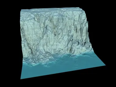 Ice mountain washed by the sea 3D model