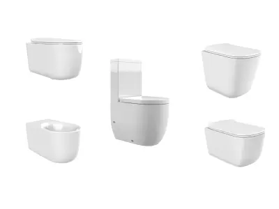 Water Closets and Bidet 3D model