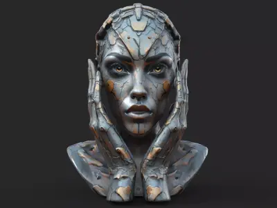 Cyberpunk Head Low-poly 3D model