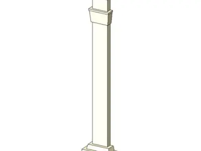 Pilaster column with wooden base Free 3D model