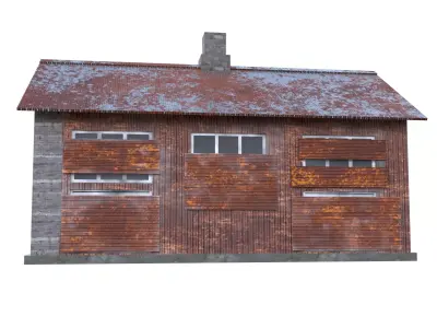 Abandoned Warehouse Low-poly 3D model