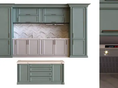 kitchen set 007 lowpoly Low-poly 3D model