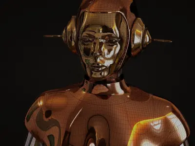 Female Robot 3D model get