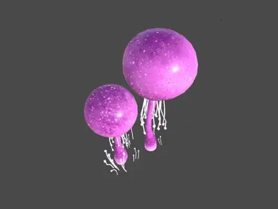 Fantasy Mushroom E07 Pink - Scene Backdrop Design Low-poly 3D model