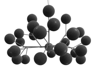 BERRY BRANCH WHITE BALLS 3D model