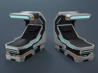 Low Poly Sci-Fi MedLab Pack E-001 Low-poly 3D model