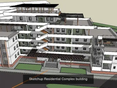 Collection 27 Sketchup Residential Complex models 3D Model Pack