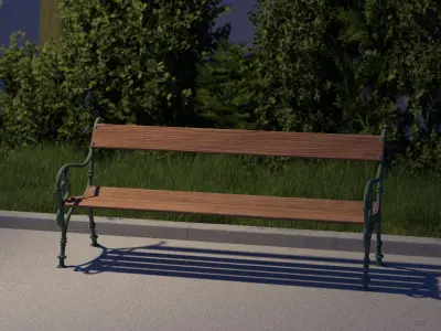 vienna public park bench 3D model