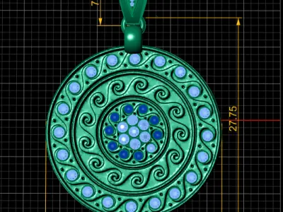 ROSE WINDOW PENDANT 3D PRINTABLE MODEL  3D print model