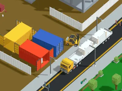 Voxel Construction Pack 85 Items Low-poly 3D model