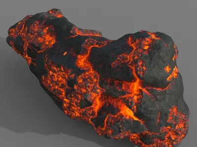Low poly Lava Rock B-190427 Low-poly 3D model