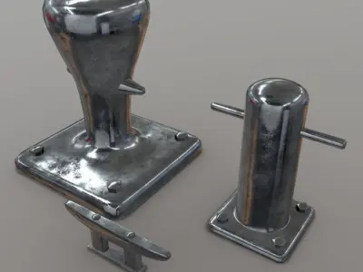Bollard Cleat Low-poly 3D model
