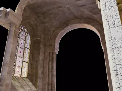 Cathedral Romanesque Nave BOTTOM - ONLY  Low-poly 3D model