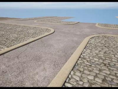 Modular Road Low-poly 3D model purchase
