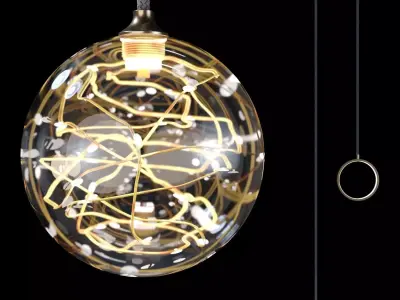 Hanging ceiling lamp OFELIA brass Lampatron 3D model