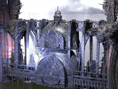 Knights Templar Sci Fi Tower Bridges 3D model