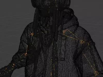 Cyberpunk Street Operative  Low Poly Rigged Character Game Ready Low-poly 3D model