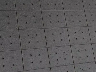 Industrial Dark Metal Studded Tiles PBR Seamless Texture