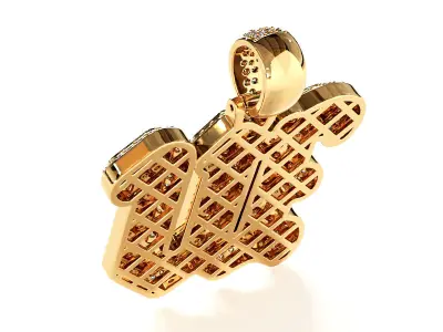 Tattoo fonts W alphabet pendent 3D print model